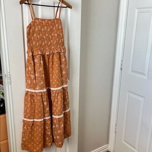 Rust Floral Tiered Sundress